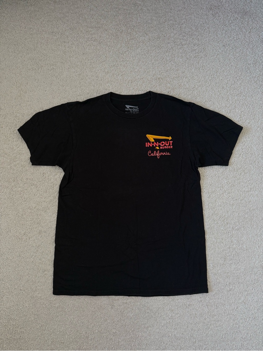 IN-N-OUT California Logo Black Crewneck T-Shirt